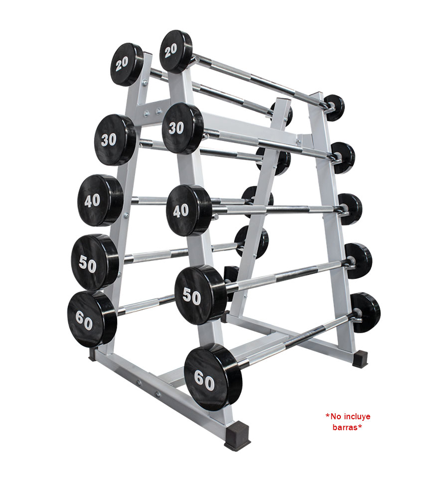 Rack para barras de peso integrado