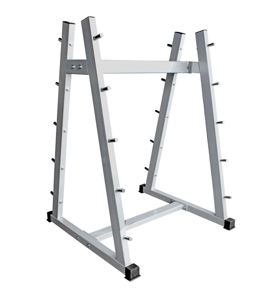 Rack para barras de peso integrado